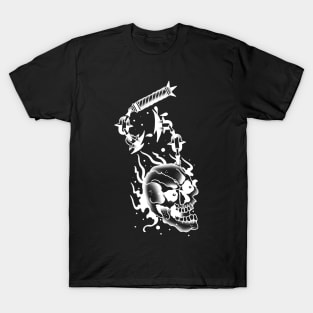 Gothic Skull Flail Chain Mace T-Shirt